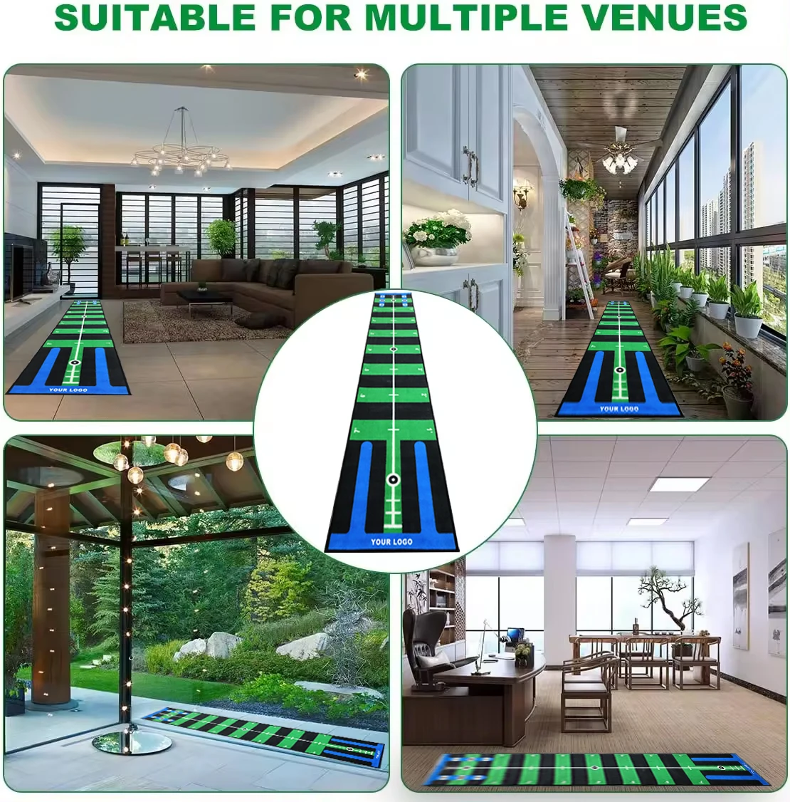 Dotcom 50x300cm Putting Carpet Practice Indoor Mini Golf Set Tufted Training Matt