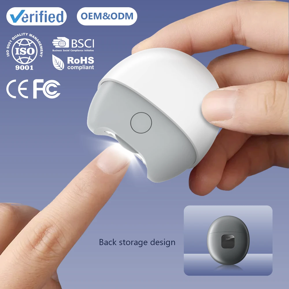Safety Quick Trimming USB Rechargeable Automatic Nail Cutter Electric Nail Clipper with Light Scraps Storage