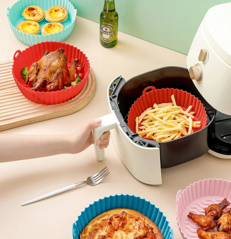 Air Fryer Silicone Pot - Air Fryer Oven Accessories - Replacement for Flammable Parchment Liner Paper