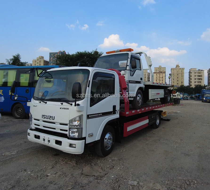 LHD 5 Tons 4X2 ISUZU KV600 Flatbed Tow Truck Towing Wrecker Truck With Good Price For Sale
