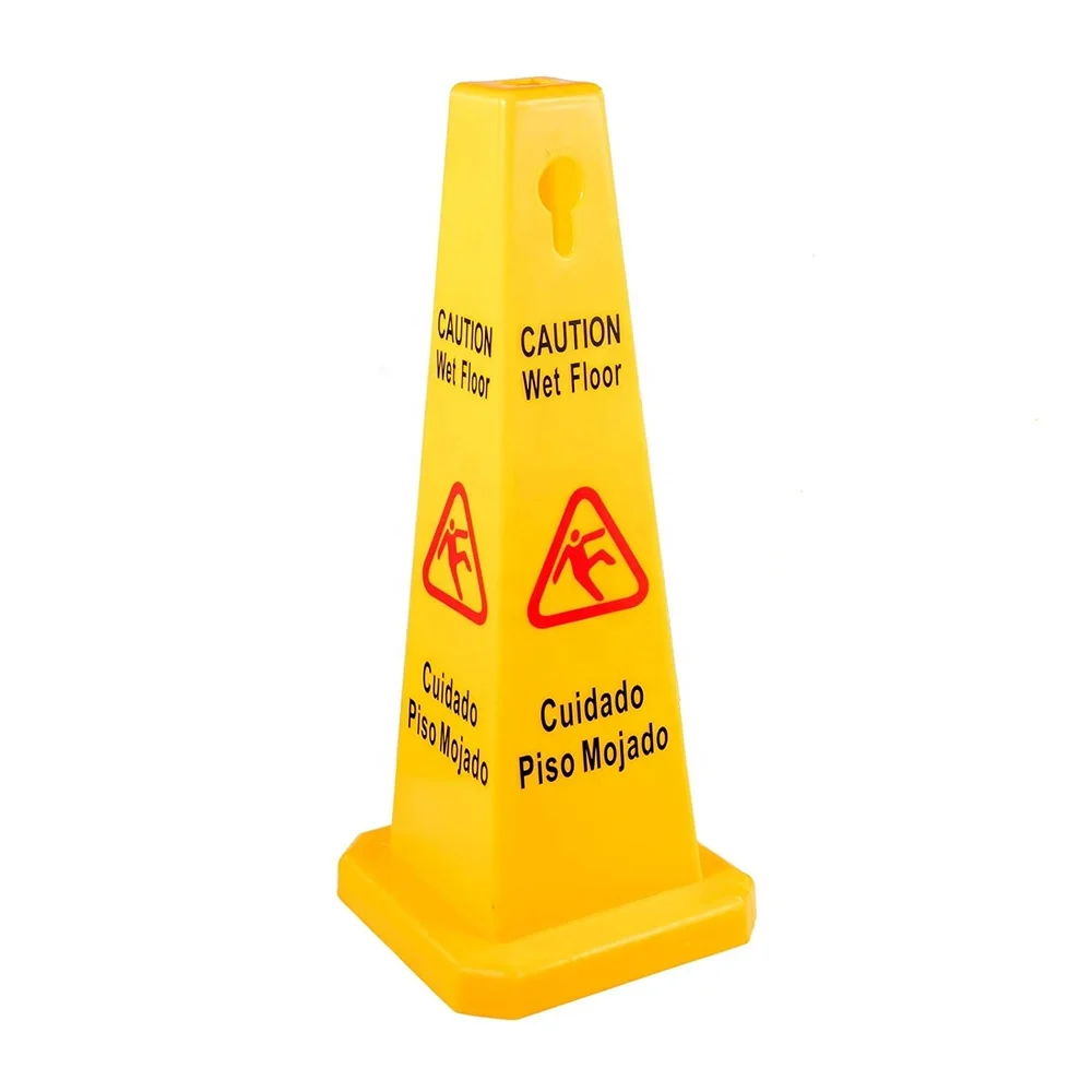 O-Cleaning Excellant Caution Wet Floor Cone,Standing Floor Warning Cone,Janitorial Supplies 4-Sided Safety Floor Sign Cone