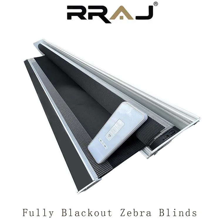 tuya smart wifi zigbee electric roller blind motorized double layers zebra window blinds motorized blinds