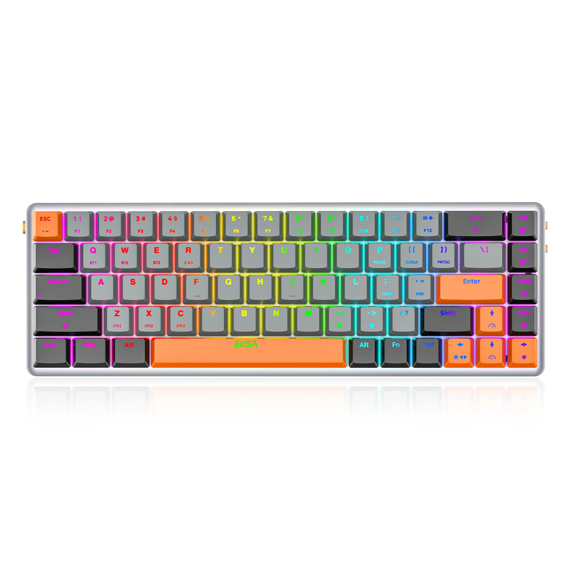 EKSA EK3000 RGB Gaming Mechanical keyboard 68 Keys Ultra-thin keycaps 3 mode 2.4GHz/BT Wireless/USB Wired for PC Office