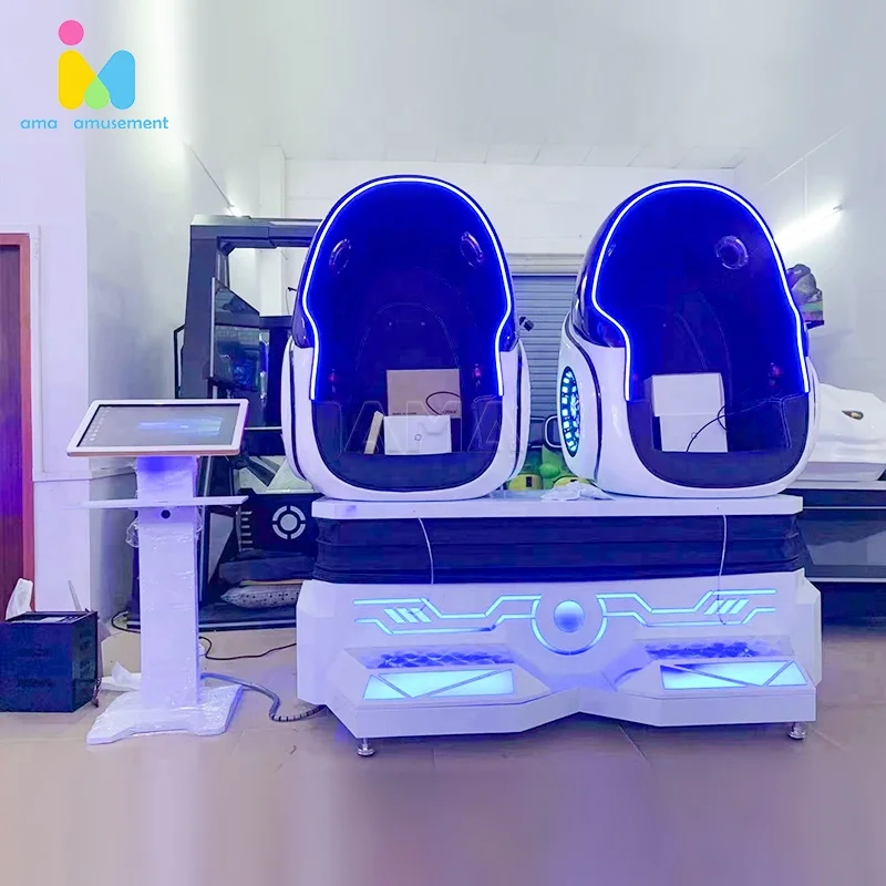 9D VR Egg Chair De Cinema Roller Coaster Virtual Reality Egg Chairs Cinema 9D Simulator VR Equipment  2 Seater Egg Chair