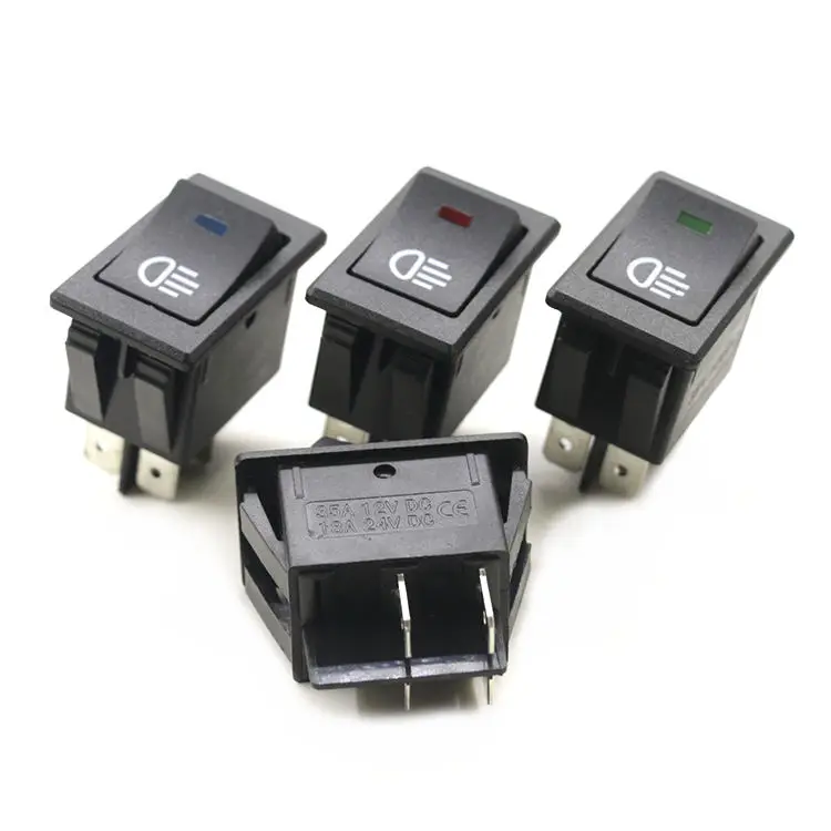 high quality waterproof 4 pins 12V DC Led light DPST laser etching rocker switch for car boat