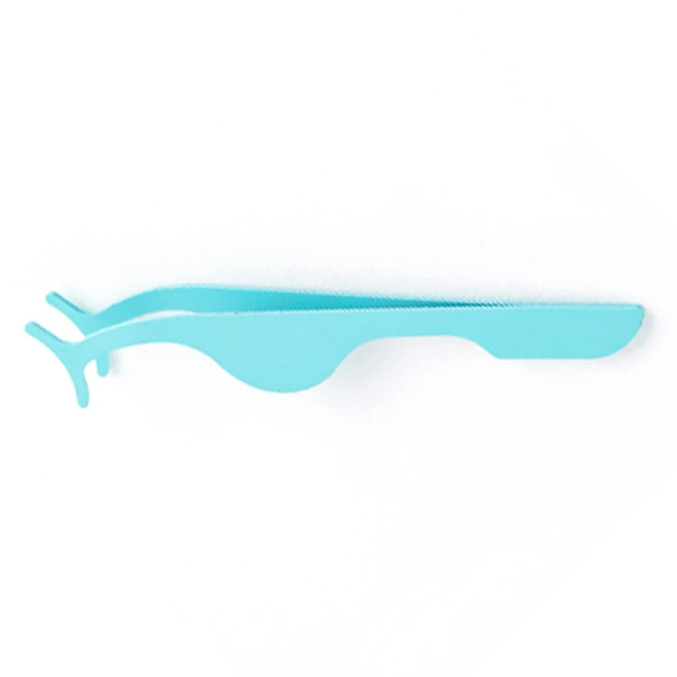 Custom logo stainless steel applicator black color volume tweezers eyelash extension