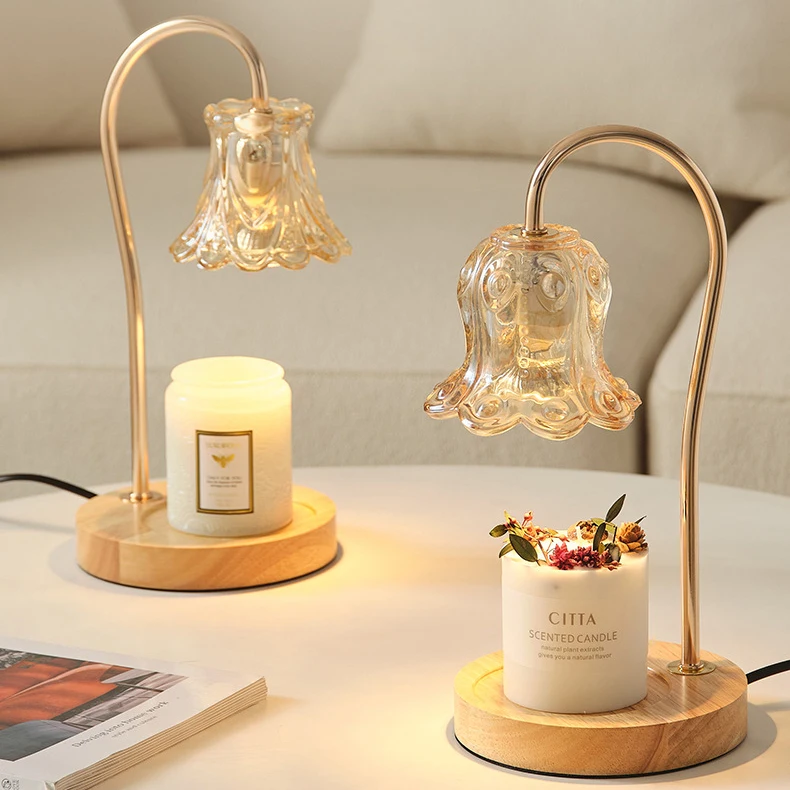 Candle Warmer Lamp Electric Gifts for Mom Bedroom Home Decor Dimmable Wax Melt Warmer for Scented Wax with 2 Bulbs, Jar Candles
