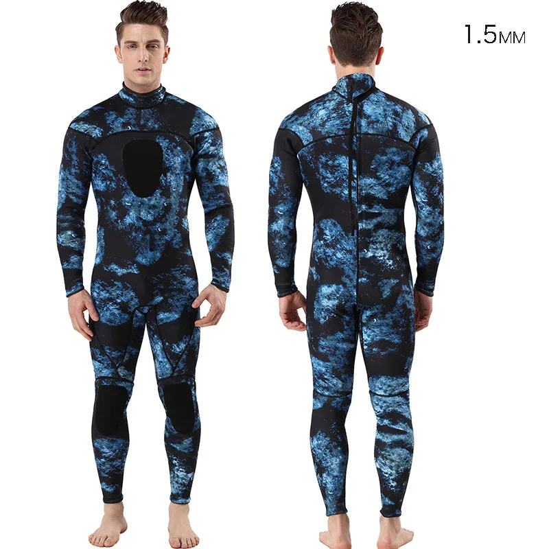 1.5mm Full Sublimation Super Stretch Quick Dry Nylon Rubber Men One Piece Long Camo Diving Surfing Hunting Spearfishing Wetsuit