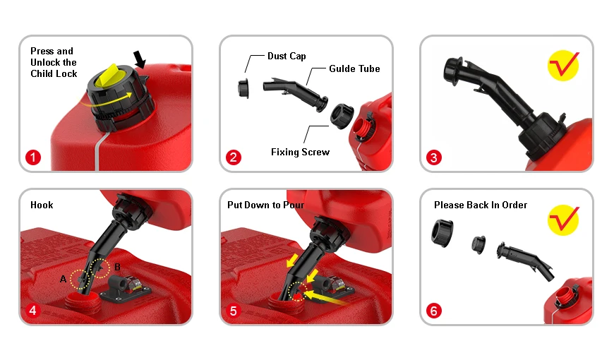 SEAFLO wholesale ATV auto shut off gasoline fuel cans 20 litre jerry can plastic fuel tank jerry can