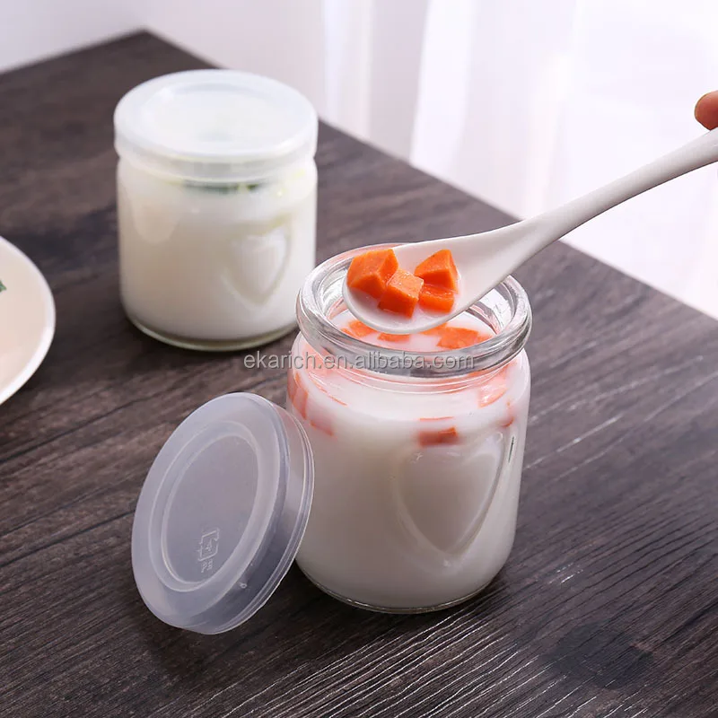 250ml Clear Glass Jelly Jar with Plastic Lid 8 oz Kitchen Food Storage Canister with Embossed Hearts Amazon Hot Sale