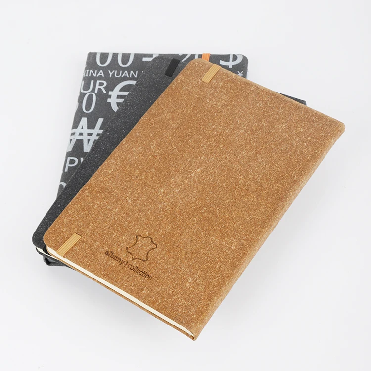 A4 A5 A6 leather recycled notebook lunar books with customized logo eco friendly production