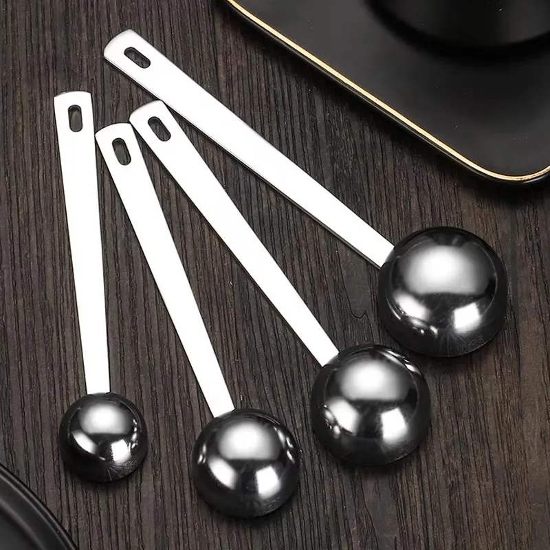 Kitchen Baking Tools Measuring Coffee Bean Spoon 5/10/15/20/25/30ml Stainless Steel Measuring Spoon