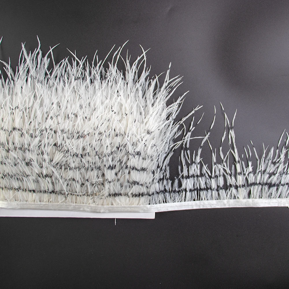 2024 new trend black dot fashion ostrich feathers wholesale ostrich feathers tassel haute couture clothing accessories