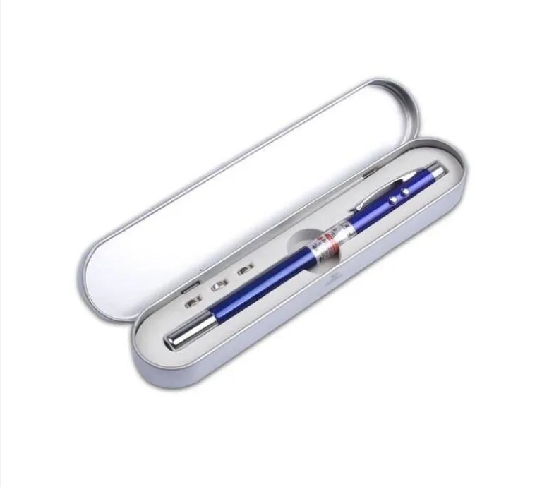 Multifunctional telescopic pointer pen four-in-one flashlight mini gift LED laser lamp can print LOGO