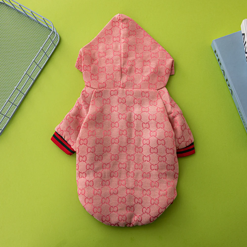 Wholesale Available Winter Luxury Branded Pink Designer Large Dog Coat Dogs Cloth Pet Clothes Jacket Brown Dog Hoodie