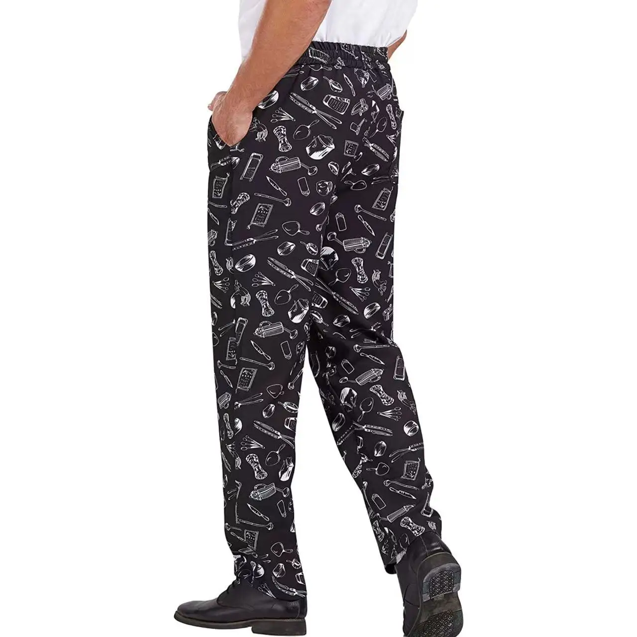 Factory Price Print Chef Uniform Pants Unisex Kitchen Restaurant Work Trousers For Chef