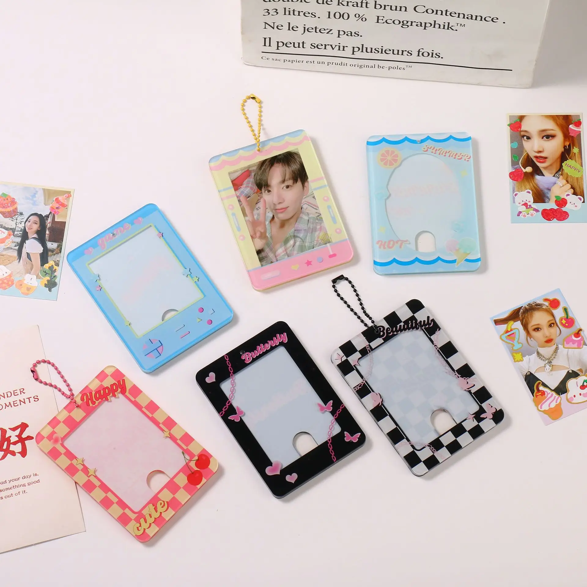 New design PC Acrylic photo Card holder k-pop Idol Stars photo collect card holders Desktop card sleeve