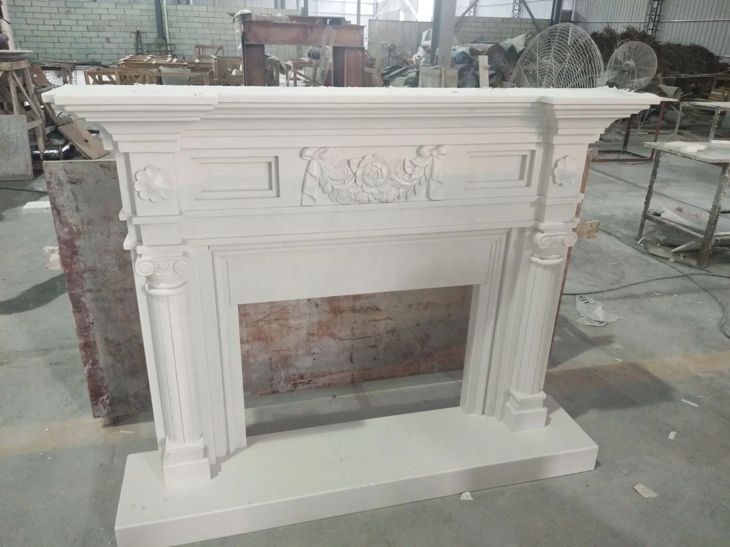 BOTON STONE Pure White Marble Dtone Fireplace Decorative Fireplace Fireplace Mantel