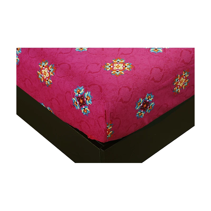 Pink Flower 100% Polyester Bed Set Single Size Fitted Sheet