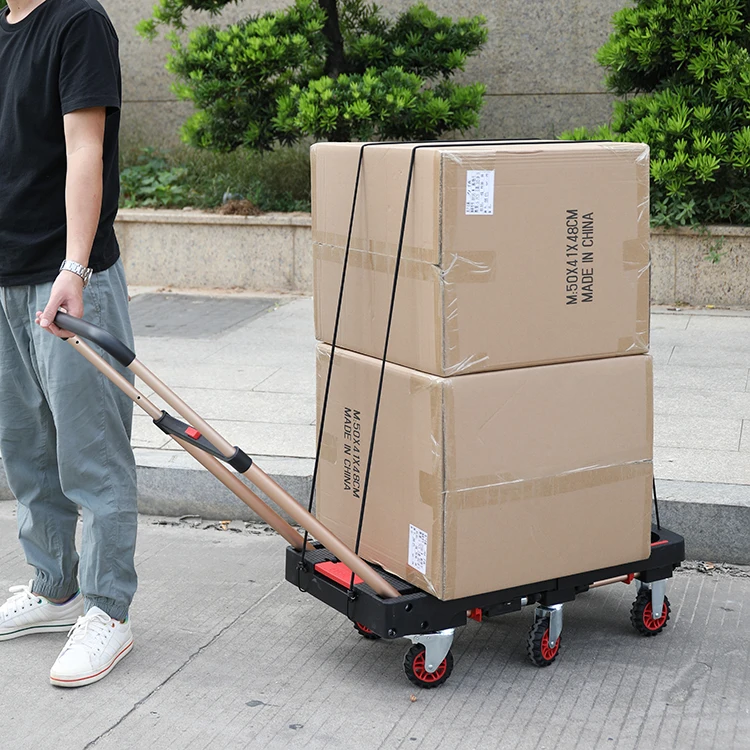 Factory Wholesale Platform Truck Warehouse Transport Goods & Industrial Foldable Trolley