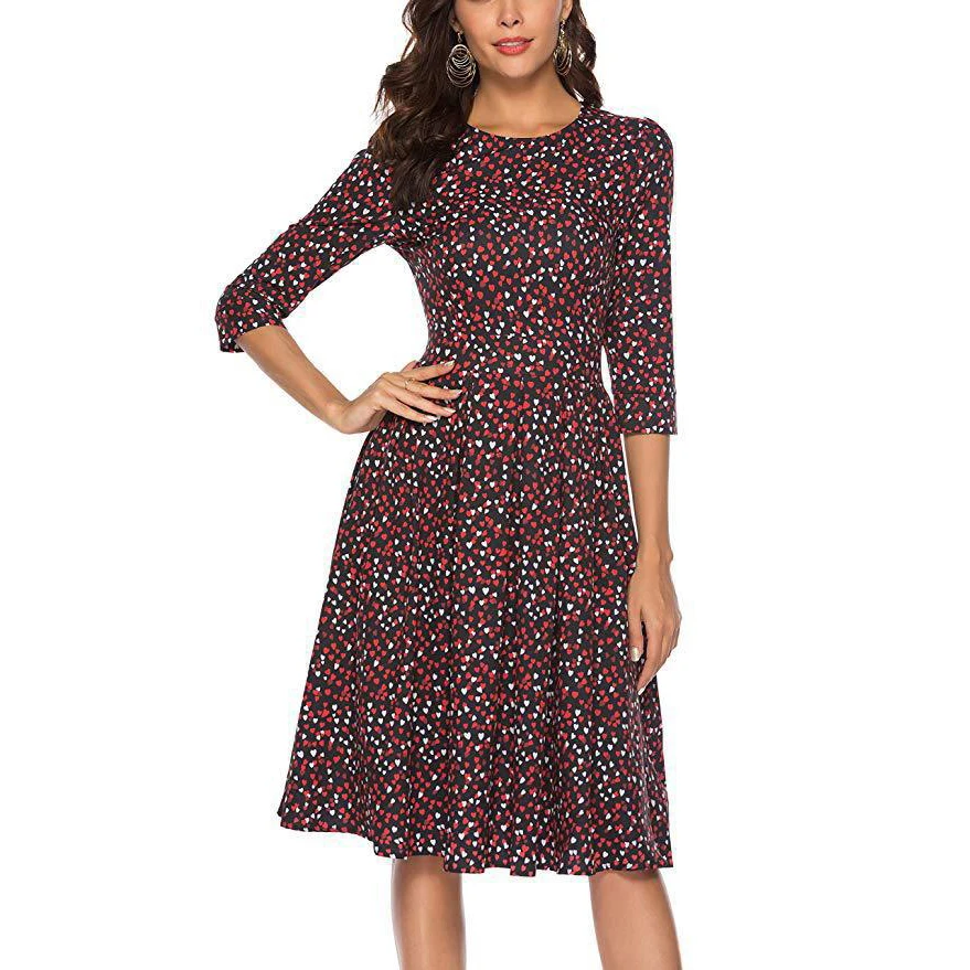 Wholesale Long Sleeve Lady Dress Summer Casual Elegant Floral Sexy Skirt Plus Size Womens Dresses Clothes