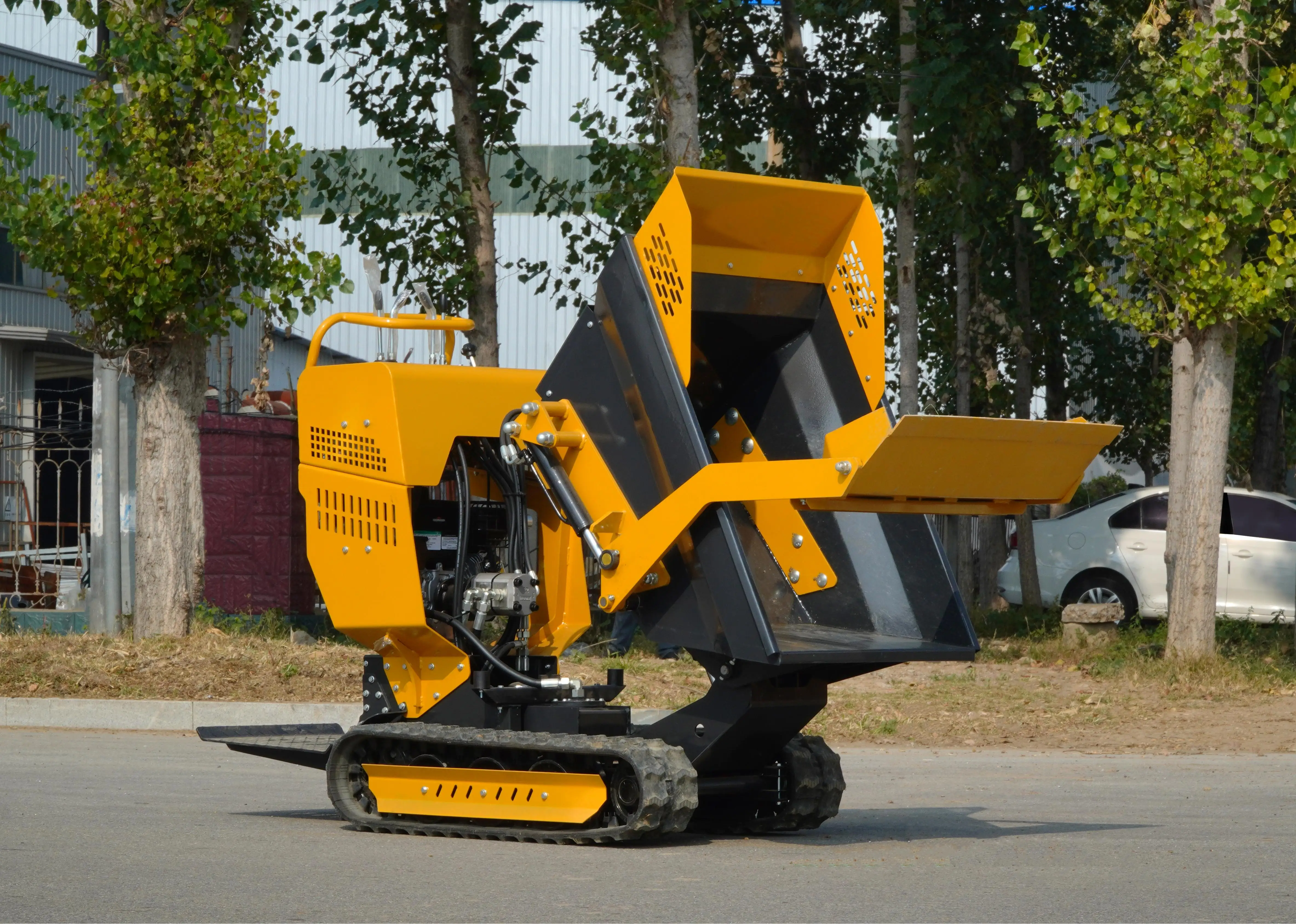 Construction Machinery 0.5ton Self Loading Hydraulic All Terrain Drive Vehicle Gasoline Crawler Loader Concrete Mini Dumper