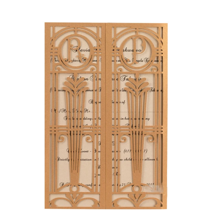 
European Designs Laser Cut Personalized Greeting Cards Wedding Invitations Printed Envelopes Set 
