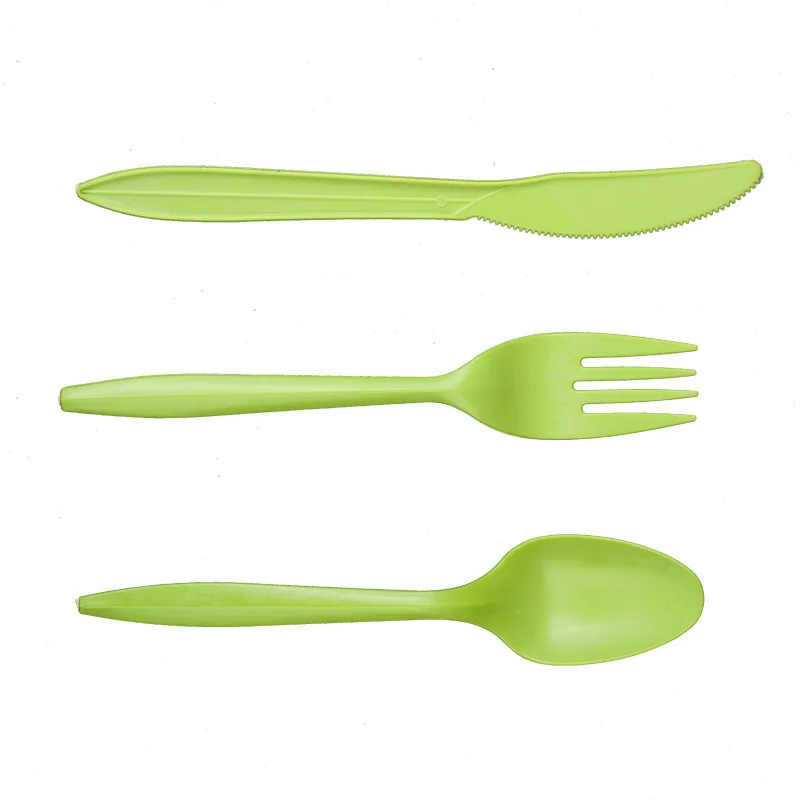 Degradable corn starch knife, fork and spoon disposable knife, fork and spoon tableware set customization