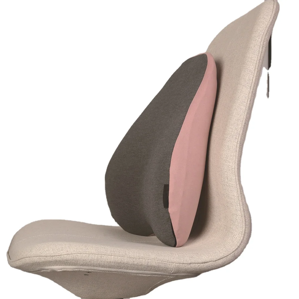 Manufacturer Hot Selling Grey Slim Orthopedic Car Lumbar Seat Support Pillow Sitting Back Cushion