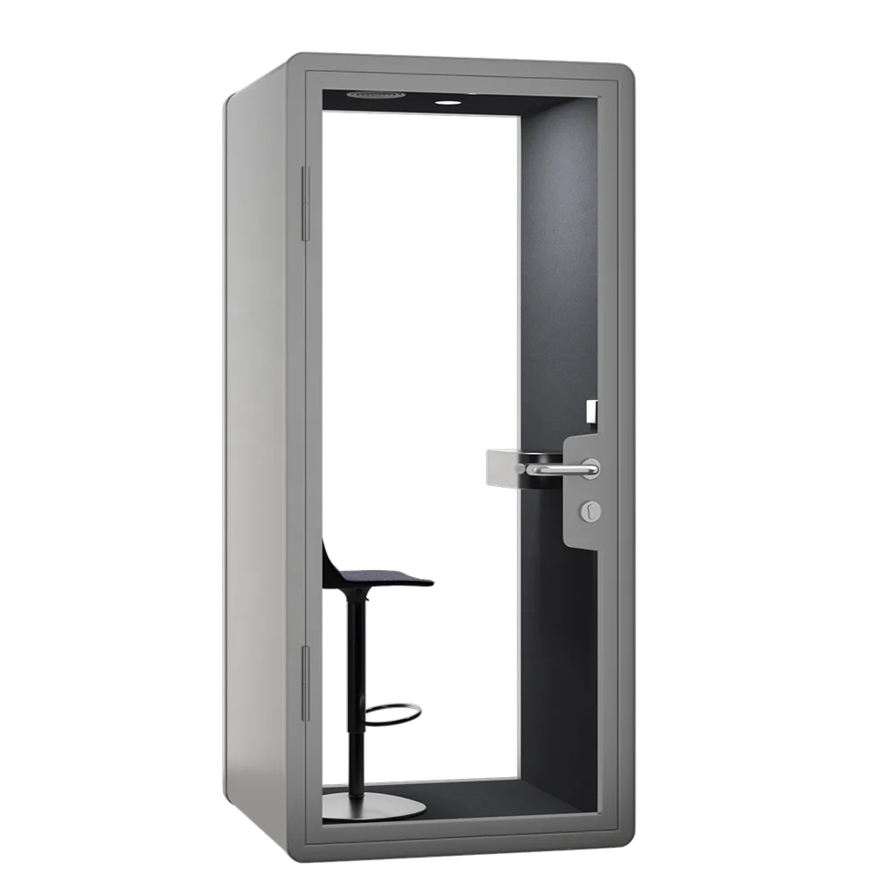 Moveable soundproof office cabin for the single and double person meeting booth