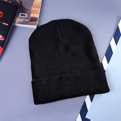 Wholesale Cheap Custom Cuffed Knit Hats Thick Melon Cap Wool Beanie Knitted Hat Winter Warm Pure Color Keeping Warm Plush Unisex