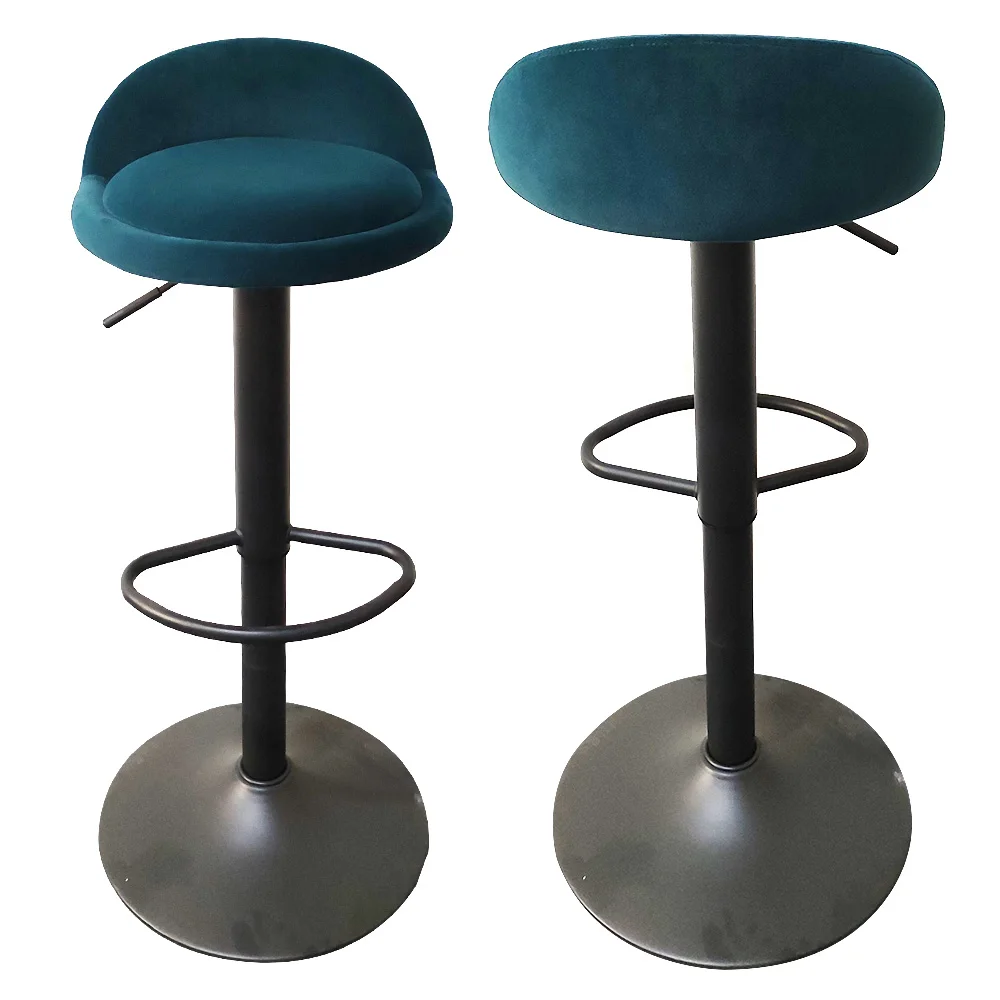 Бархатный бархатный барный стул с регулируемой высотой, хромированное основание, барные стулья для кухни, дешево