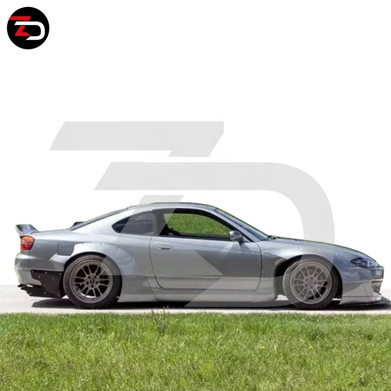 Factory Price Rocket B Style Body Kit Front Bumper Rear Bumper Side Skirts Wheel Arch Wing For Silvia 200 SX S15 1999 To 2002