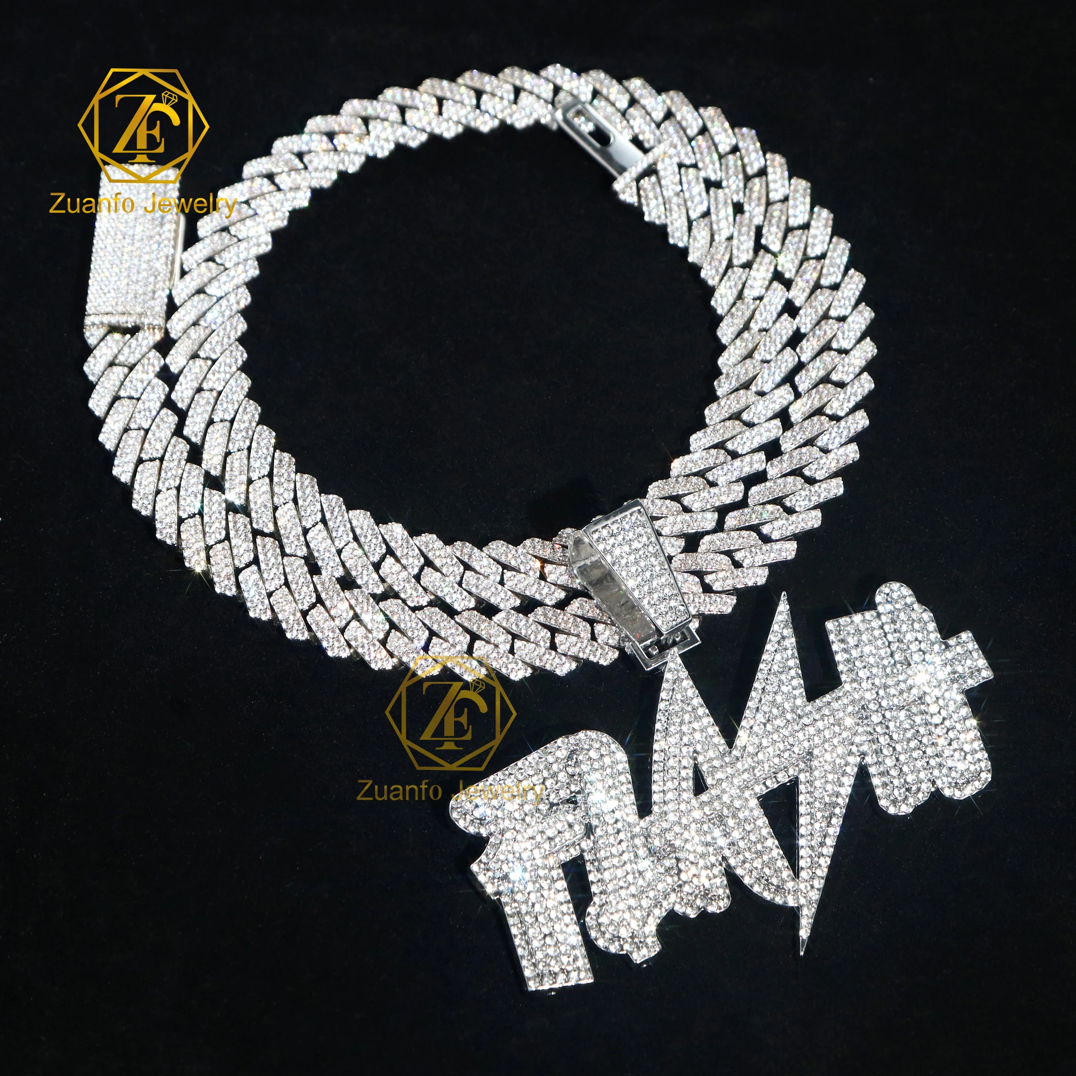 Pass Diamond Tester Moissanite Pendant Personalized Custom Jewelry 925 Silver Iced Out Moissanite Letter Pendant