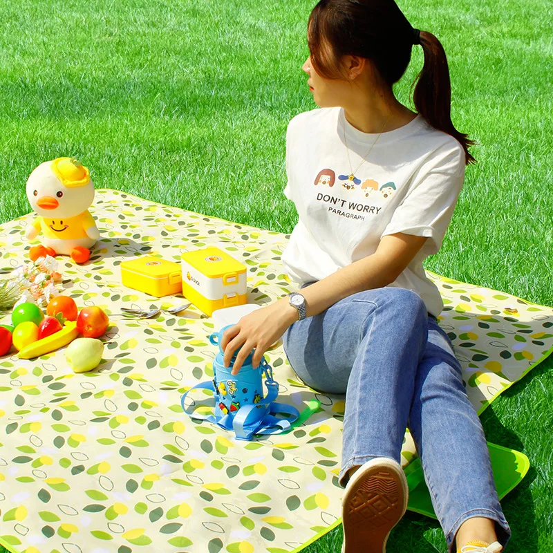 Waterproof Picnic Blanket Portable with Carry Strap for Beach Mat Family Outdoor Camping Party
