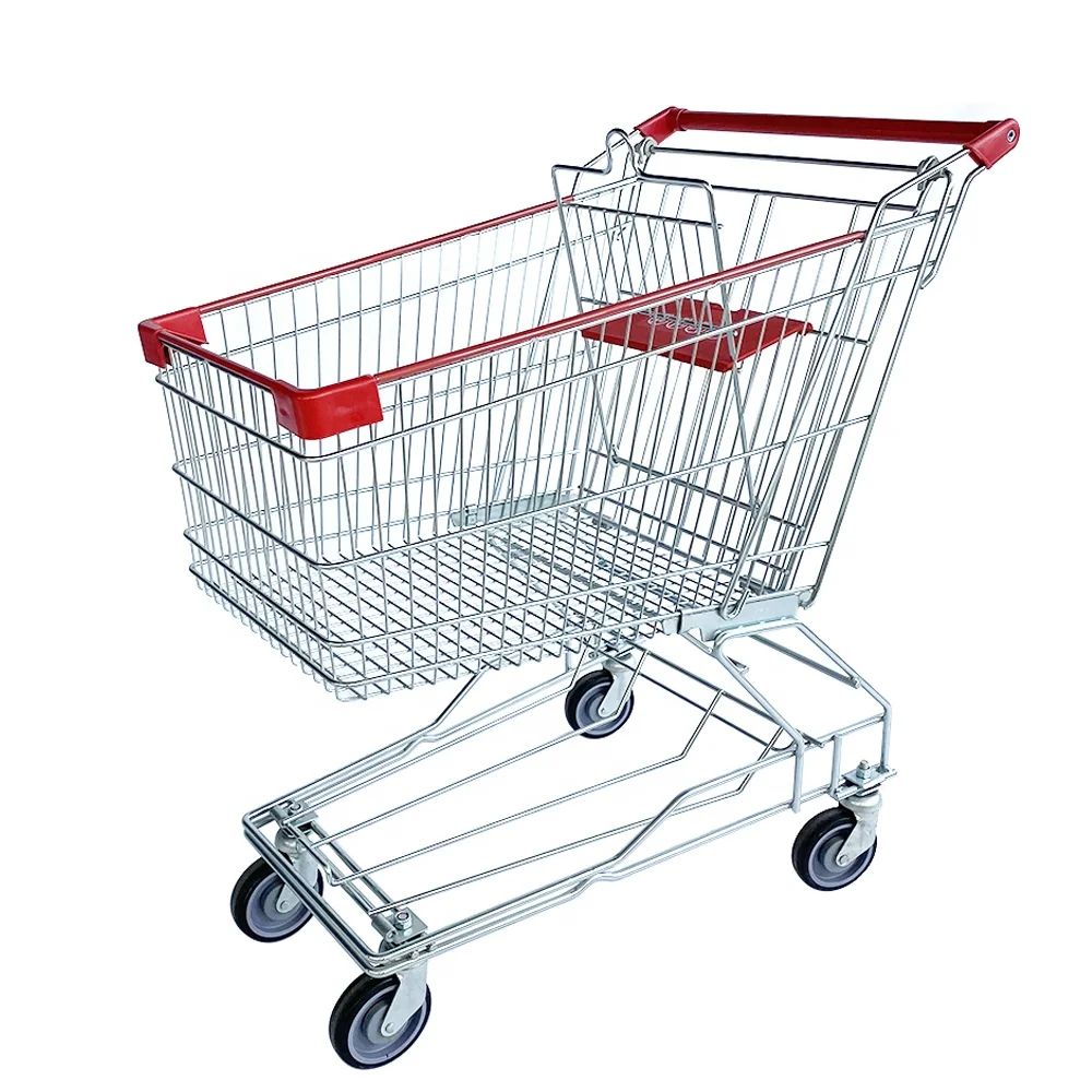Best Price Steel Grocery Supermarket Shopping Trolley Cart With Customer Logo
