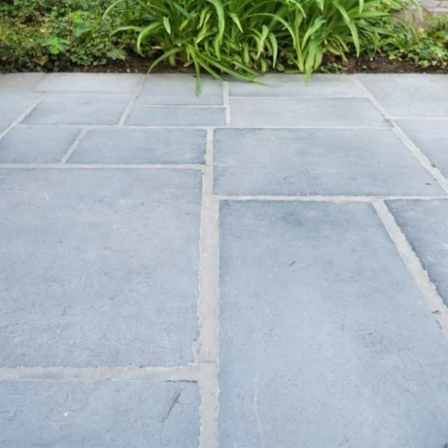 Honed surface bluestone limestone flooring and steps