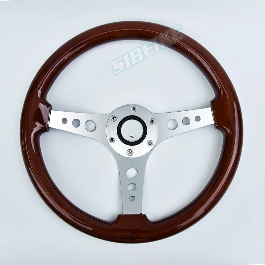 Universal 14inch Car Classic volante de madera Real Wood Steering Wheel Support Customized