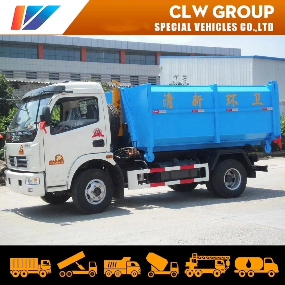8cbm Stainless Steel Garbage Treatment 5ton Refuse Waste Container roll off Hook Lift Garbage dump Bin Truck