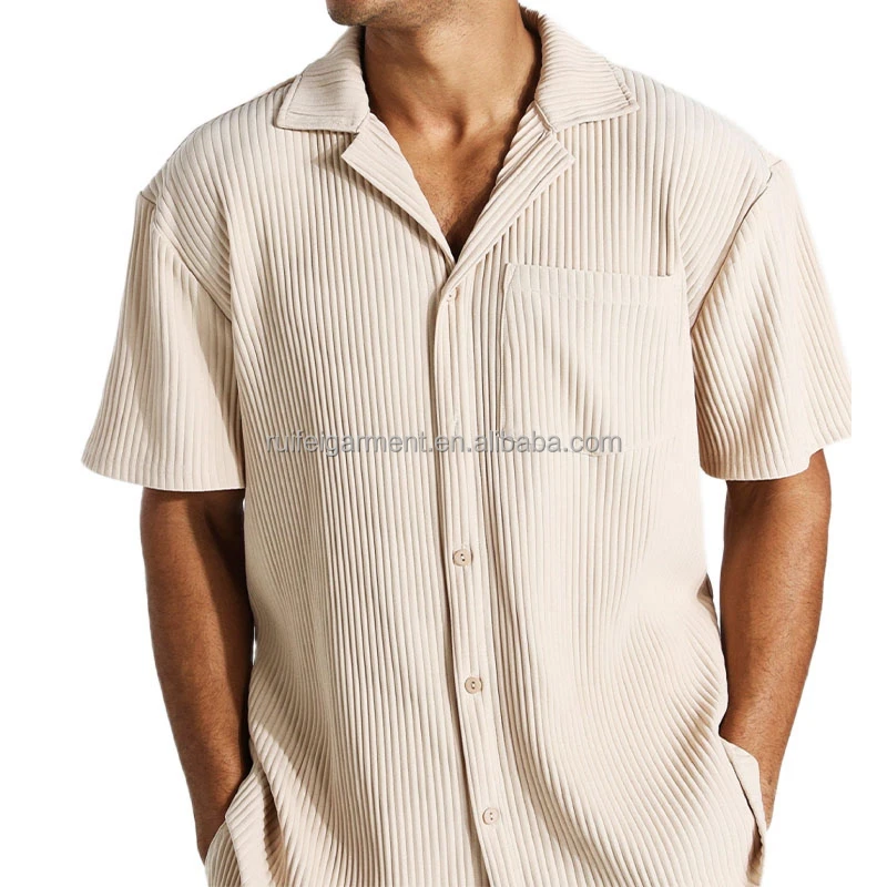 OEM Custom Casual Sweat Blank 95% Polyester 5% Elastane Two Piece Tracksuit Set Shirt and Short Set for Men