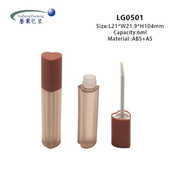 Unique 3ml 6ml luxury pink heart shaped lipgloss tubes packaging clear lip gloss tubes with wands custom logo