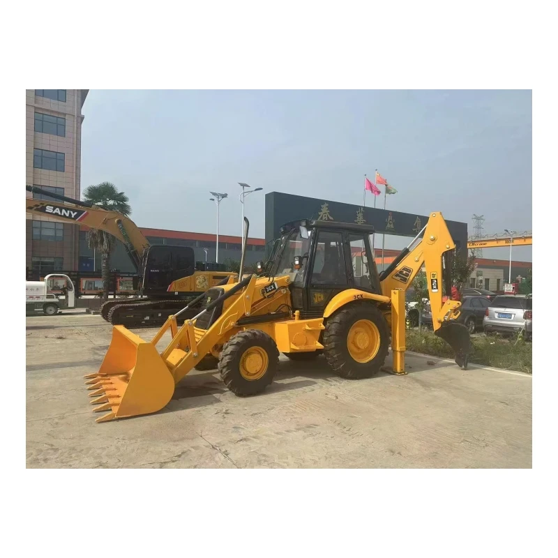 Лидер продаж использованные колесные погрузчики JCB3X JCB4X 8 тонн с бульдозером землеройные машины распродажа