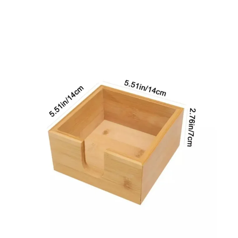 Eco Friendly Bamboo Solid Napkin Box Paper holder Custom Tissue Storage Container Home living Bath room Natural Square Shape use
