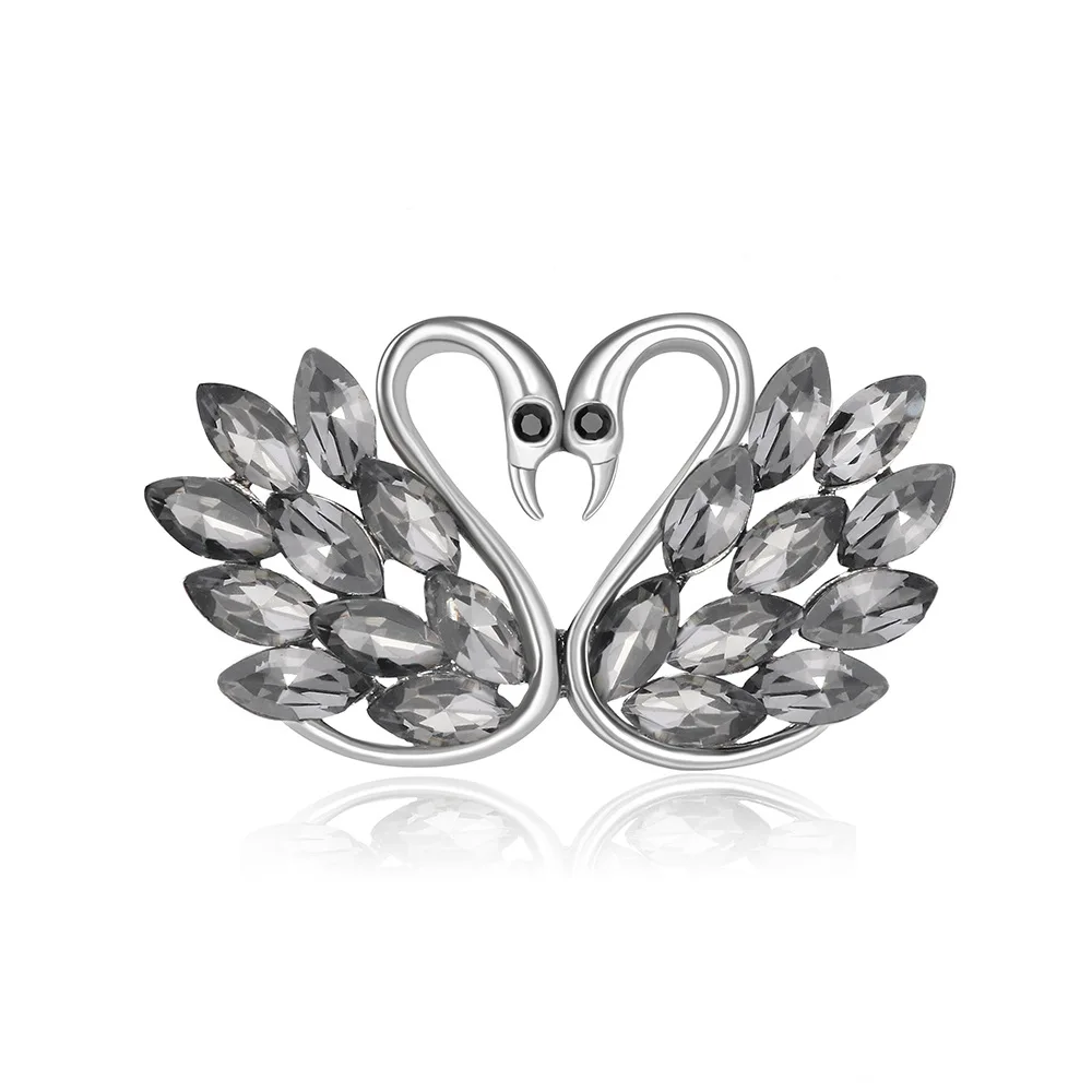 Fashion swan brooch crystal corsage Temperament clothing accessories collar pin