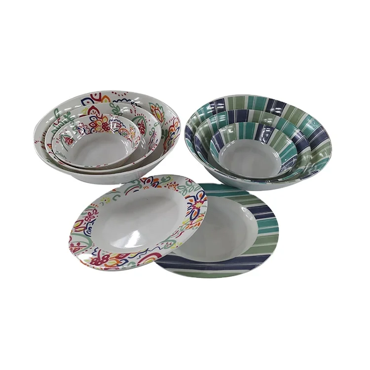 Custom design in-glaze decoration chinese melamine dinner set dinnerware