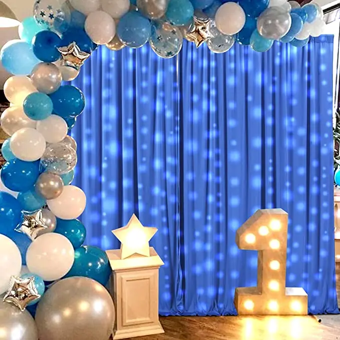 5ft x 10ft Royal Blue Photo Drapes Decoration Birthday Party Baby Shower wedding backdrop curtain stand