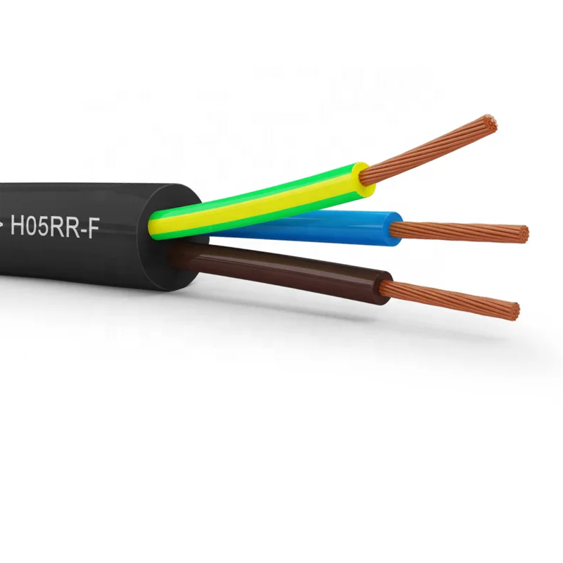 Высокий гибкий H05RR-F 3 ядра 2,5 мм многожильный медный резиновый кабель питания оболочка