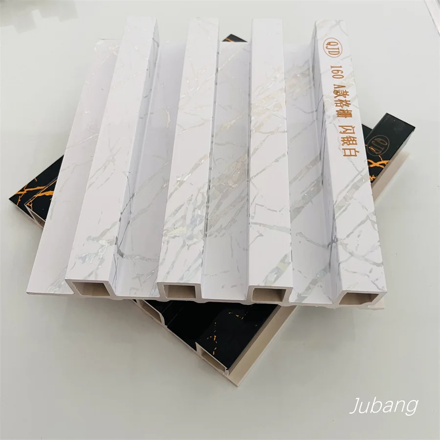 New Style Eco-friendly Interior Covering Fluted PVC Slatted Wall Panels 3D WPC Building Decorative Materials Wall Panel