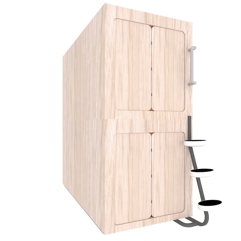 High Quality Wooden Vertical Sleeping Pod Bunk Bed Capsule Box Bed Hotel Furniture Manufacturer