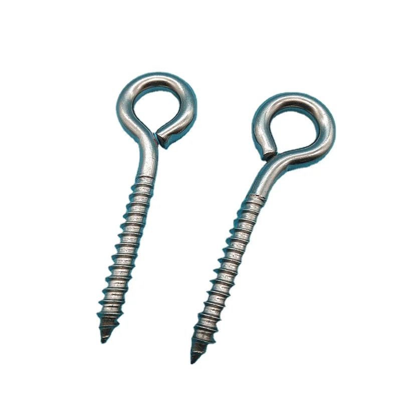 Ready To Ship Wholesale Wood Thread Stainless Steel Furniture Screw Hooks Self-tapping Eye Screw